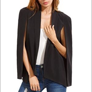 Black cape blazer. NWT.